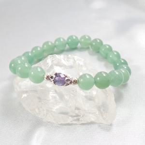 Erdei harmónia aventurin karkötő, egy gyöngyös