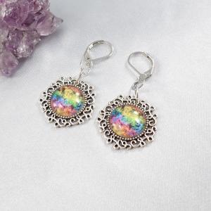 Fantázia mintás, színes fülbevaló 1