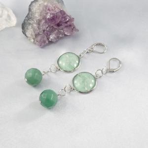 Fülbevaló csiszolt aventurin gömbbel