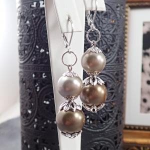 Fülbevaló, kétgyöngyös, romantikus