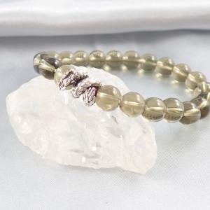 Füstkvarc karkötő sárkánnyal