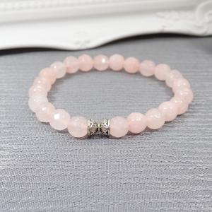 Halvány achát karkötő, csiszolt