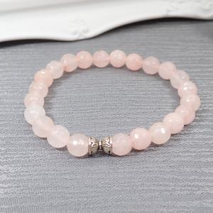 Halvány achát karkötő, csiszolt