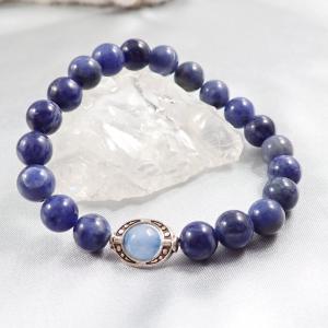 Holdkapu karkötő, kék, egy gyöngyös