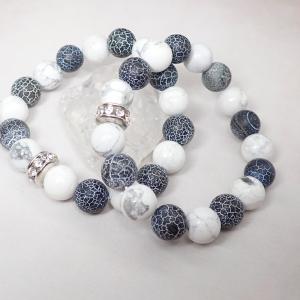 Howlit és achát páros karkötő