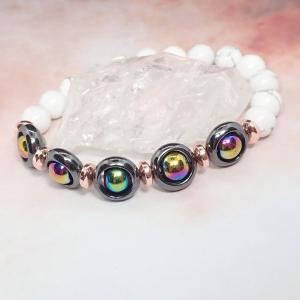 Howlit és hematit karkötő