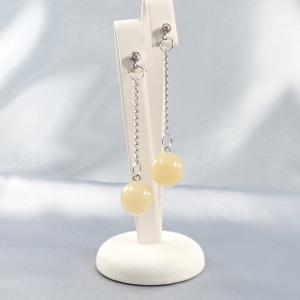 Jáde gömb fülbevaló, világos sárga