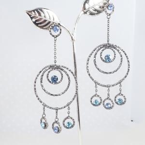 Karikák kék kövekkel fülbevaló