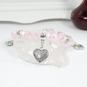 Karkötő négy szívecskével, rózsaszín