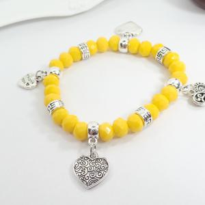 Karkötő négy szívecskével, sárga