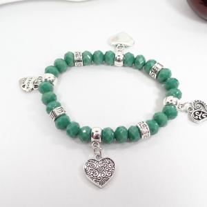 Karkötő négy szívecskével, zöld