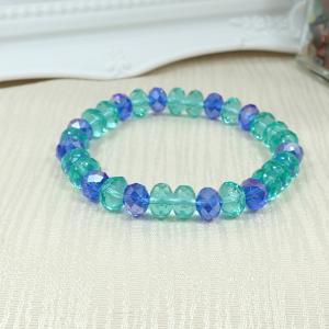 Kék és zöld csiszolt karkötő