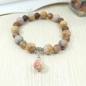 Képjáspis és achát karkötő