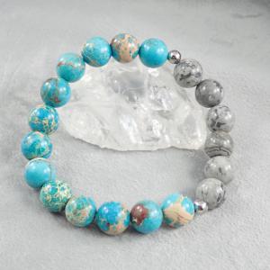 Képjáspis és császárkő karkötő 3