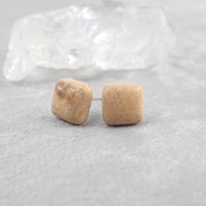 Képjáspis fülbevaló kis négyzet 1