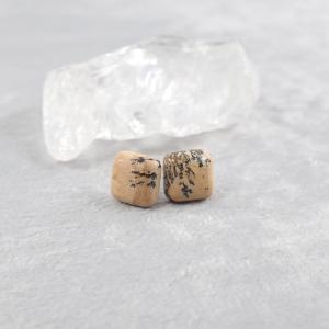 Képjáspis fülbevaló kis négyzet 3