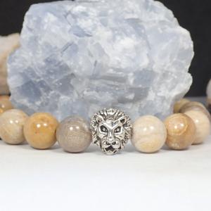 Képjáspis karkötő oroszlánnal (XXL)