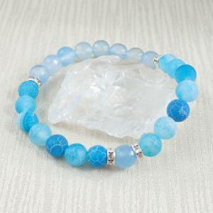 Két kék achát karkötő