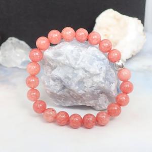 Korallos árnyalatú achát karkötő 1