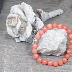 Korallos árnyalatú achát karkötő 2