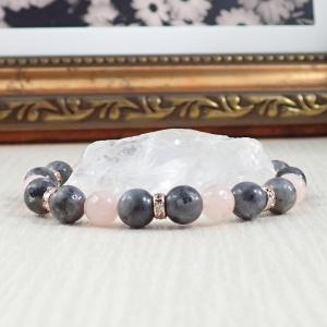 Labradorit és achát karkötő 1