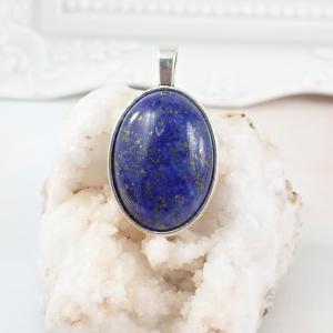 Lapis lazuli medál egyszerű vonalú keretben