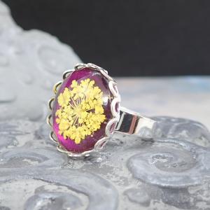 Lila-sárga virágos gyűrű