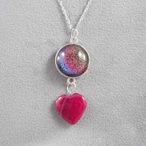 Mandalás medál achát szívvel 1