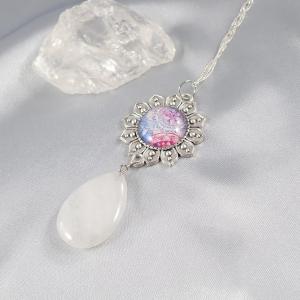 Mandalás medál tejkvarccal