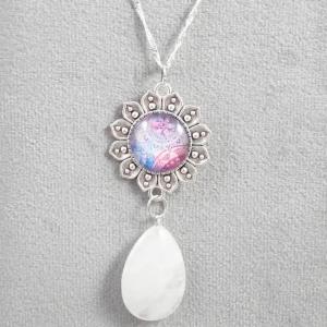 Mandalás medál tejkvarccal