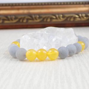 Matt achát és jáde karkötő