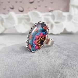 Modern mandalás gyűrű 2