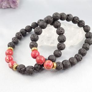 Páros lávakő karötő pirossal