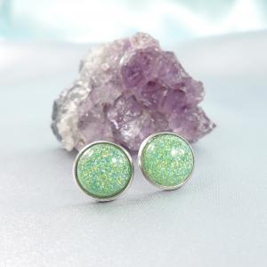 Pötty fülbevaló zöld