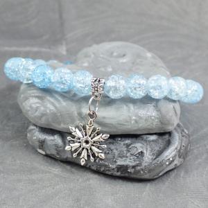 Roppantott gyöngy karkötő hópehellyel 3