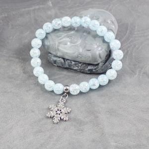 Roppantott gyöngy karkötő hópehellyel 4