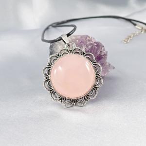 Rózsakvarc medál, kör
