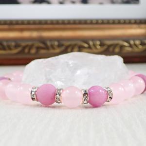 Rózsaszín árnyalatok achát karkötő