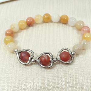 Sárga jáde és achát karkötő