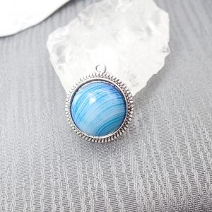 Sávos achát medál antikolt keretben