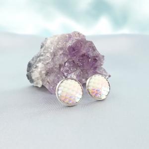 Sellő fülbevaló, fehér-rózsaszín