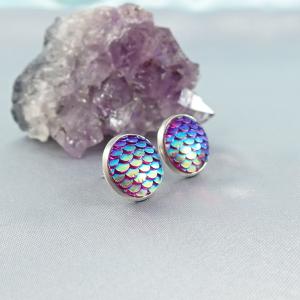 Sellő fülbevaló, lila