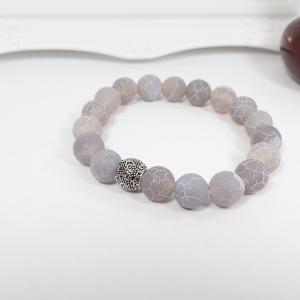 Szürke matt achát karkötő