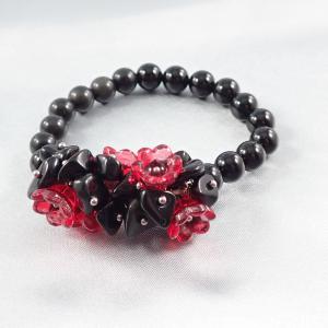 Tűz és árnyék ásvány karkötő