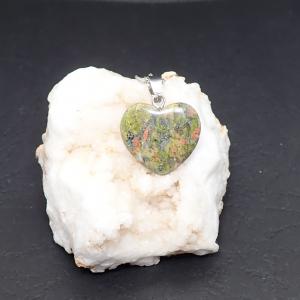 Unakit medál, szív, nagyobb, nyaklánccal 1