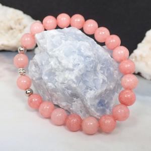 Világos korallos árnyalatú achát karkötő