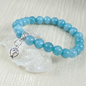 Világos tengerzöld achát karkötő