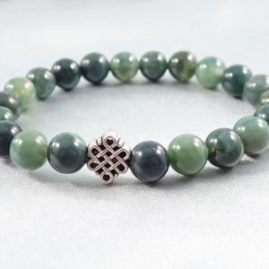 Zöld egyensúly – mohaachát karkötő végtelen csomóval