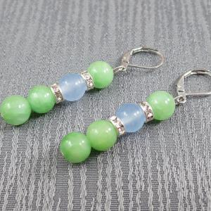 Zöld-kék jáde fülbevaló