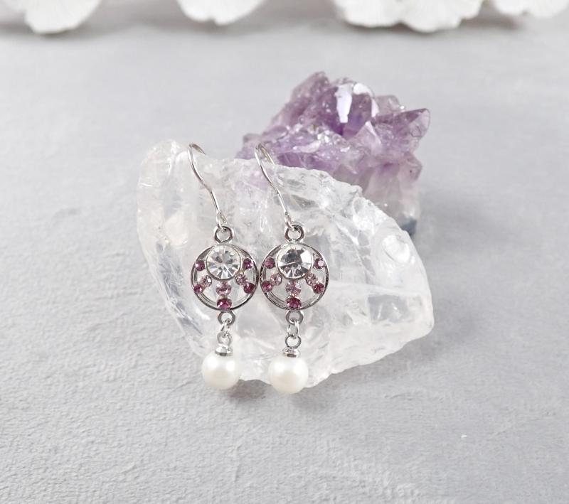 Fehér gyöngyös fülbevaló